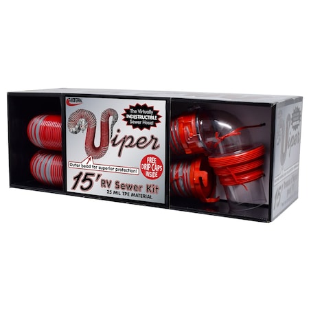 Valterra VIPER SEWER HOSE KIT, 15', BOXED D04-0450